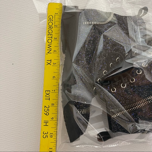 Giuseppe Zanotti sz 36.5 lace up combat boots glitter - Picture 15 of 15